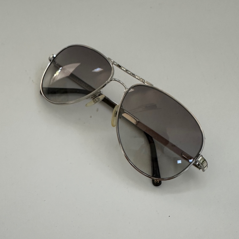 Authentic Chanel 4121-B Silver Aviator Sunglasses